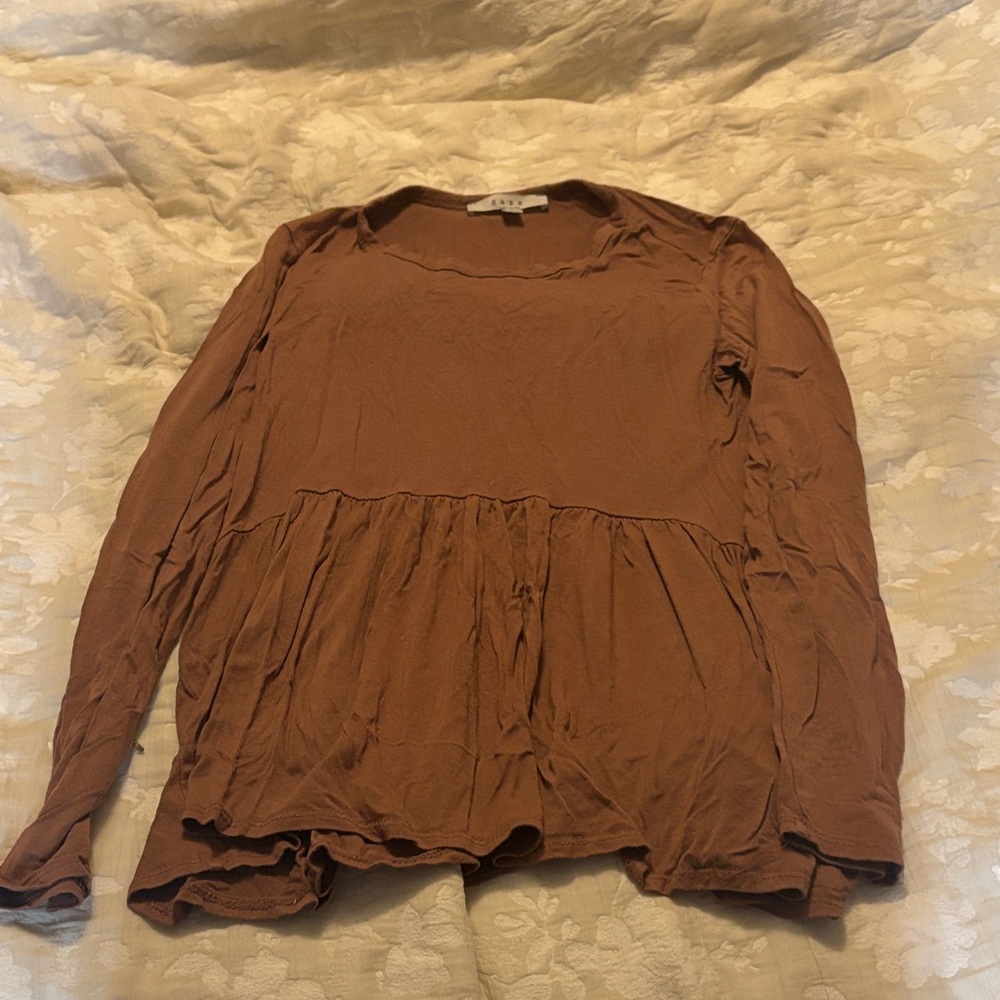 Women's Brown Long Sleeve Top